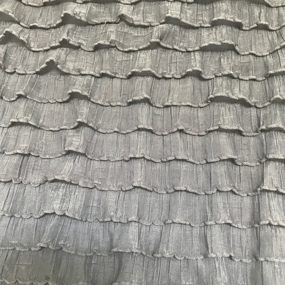 🚫SOLD!!🚫 Dark Grey Ruffled Top - Picture 2 of 3